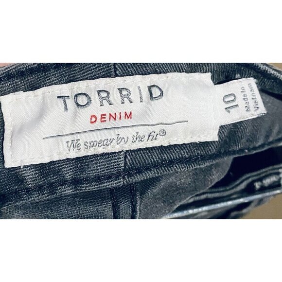 Torrid Shorts Womens 10 Cut Off Bleach Splatter Gray Wash Stretch Pockets Boho - Picture 4 of 6